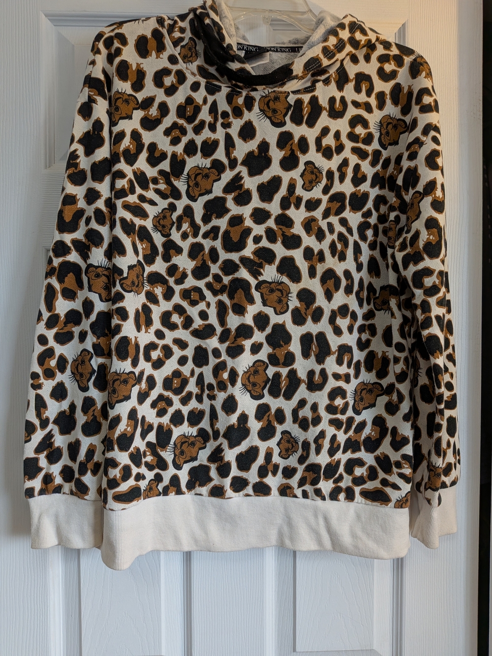 Leopard-Print Hoodie Sweater - Cream/Tan/Black